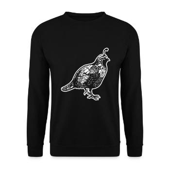 Quail Quail Floral Pattern - Unisex Sweatshirt - black - Front - Alina (178cm) & Michal (187cm)