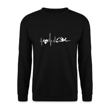 Battement de coeur drôle de chasse sous-marine - Sweat-shirt Unisexe - noir - Devant - Alina (178cm) & Michal (187cm)