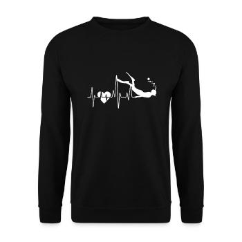 Schnorcheln Herzschlag - Unisex Pullover - Schwarz - Vorne - Alina (178cm) & Michal (187cm)