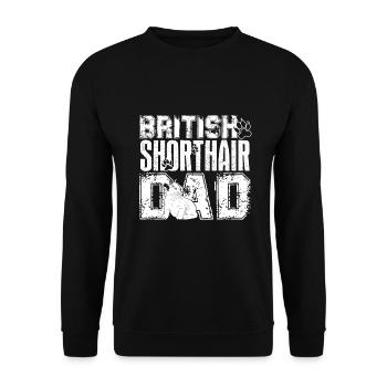Britisch Kurzhaar Britisch Kurzhaar Papa - Unisex Pullover - Schwarz - Vorne - Alina (178cm) & Michal (187cm)