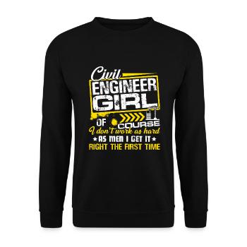 Civil Engineer Civil Engineer Girl - Unisex Sweatshirt - black - Front - Alina (178cm) & Michal (187cm)