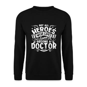 Doctor Hero - Unisex Sweatshirt - black - Front - Alina (178cm) & Michal (187cm)