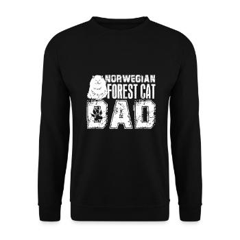 Chat des Forêts Norvégiennes Chat des Forêts Norvégiennes Papa - Sweat-shirt Unisexe - noir - Devant - Alina (178cm) & Michal (187cm)