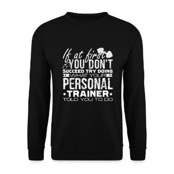 Personal Trainer Personal Trainer Job - Unisex Sweatshirt - black - Front - Alina (178cm) & Michal (187cm)