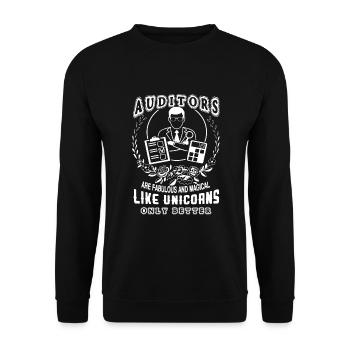 Auditor Auditoren sind fabelhaft - Unisex Pullover - Schwarz - Vorne - Alina (178cm) & Michal (187cm)