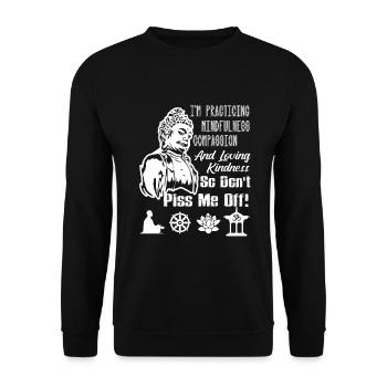 Buddha Buddha Practicing - Unisex Sweatshirt - black - Front - Alina (178cm) & Michal (187cm)