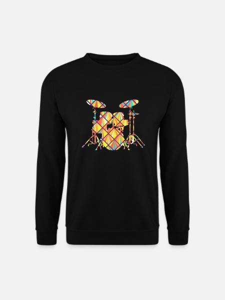 Drum Set Drum Set Geometric - Unisex Pullover - Schwarz