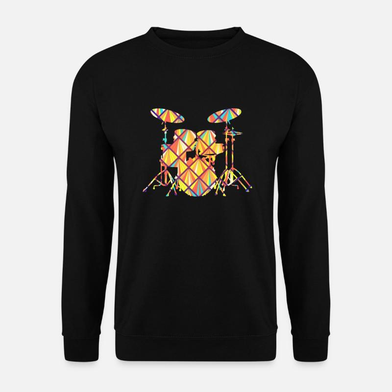 Drum Set Drum Set Geometric - Unisex Pullover - Schwarz