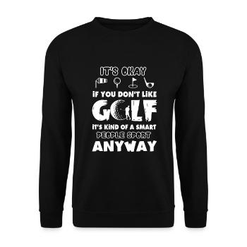 Golf, wenn Sie Golf nicht mögen - Unisex Pullover - Schwarz - Vorne - Alina (178cm) & Michal (187cm)