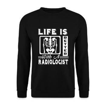 Radiologist Life Is Better With Radiologist - Unisex Sweatshirt - black - Front - Alina (178cm) & Michal (187cm)