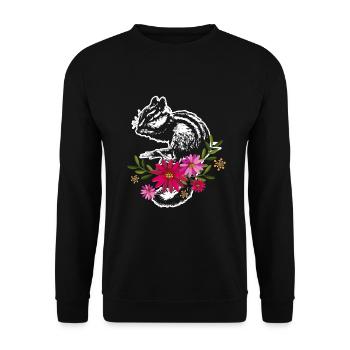 Chipmunk With Flowers - Unisex Sweatshirt - black - Front - Alina (178cm) & Michal (187cm)