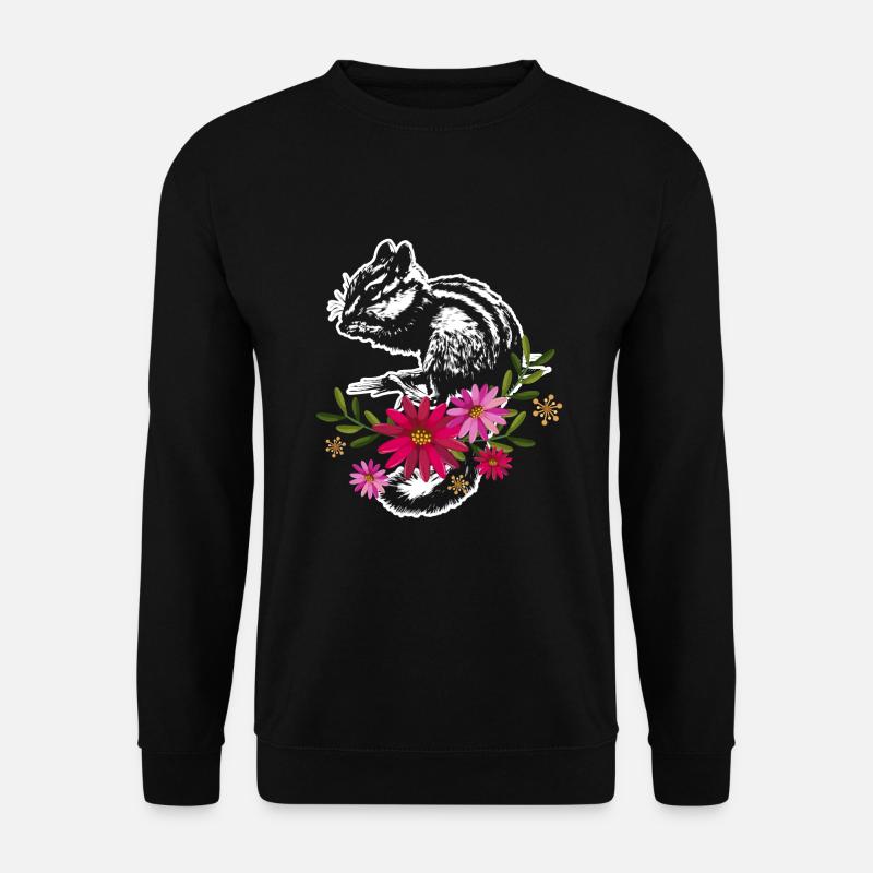 Chipmunk With Flowers - Unisex Sweatshirt - black