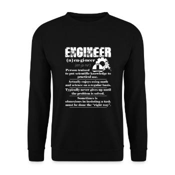 Engineer Definition - Unisex Sweatshirt - black - Front - Alina (178cm) & Michal (187cm)