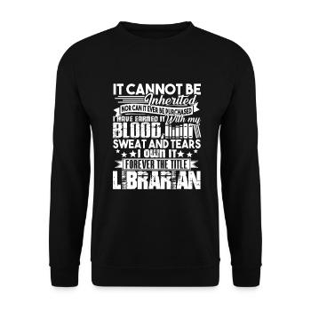 Librarian Forever The Title Librarian - Unisex Sweatshirt - black - Front - Alina (178cm) & Michal (187cm)