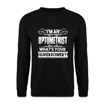 I'm An Optometrist Superpower - Unisex Sweatshirt - black - Front - Alina (178cm) & Michal (187cm)