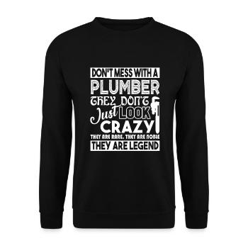 Plombier ne plaisante pas avec le plombier - Sweat-shirt Unisexe - noir - Devant - Alina (178cm) & Michal (187cm)
