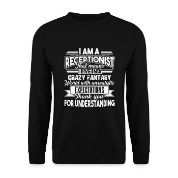 Receptionist I Am A Receptionist - Unisex Sweatshirt - black - Front - Alina (178cm) & Michal (187cm)