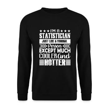 Statistiker Kühler und heißer Statistiker - Unisex Pullover - Schwarz - Vorne - Alina (178cm) & Michal (187cm)