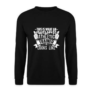 Awesome Athletic Trainer sieht aus wie - Unisex Pullover - Schwarz - Vorne - Alina (178cm) & Michal (187cm)