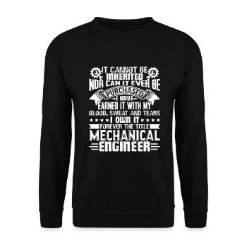 Forever The Title Mechanical Engineer - Unisex Sweatshirt - black - Front - Alina (178cm) & Michal (187cm)