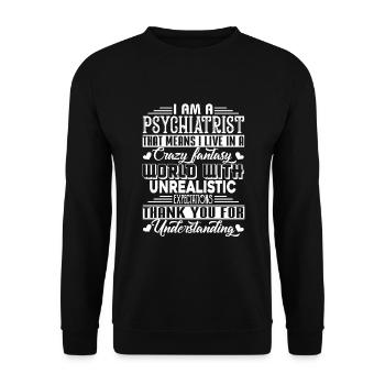 Psychiatre Je suis psychiatre - Sweat-shirt Unisexe - noir - Devant - Alina (178cm) & Michal (187cm)