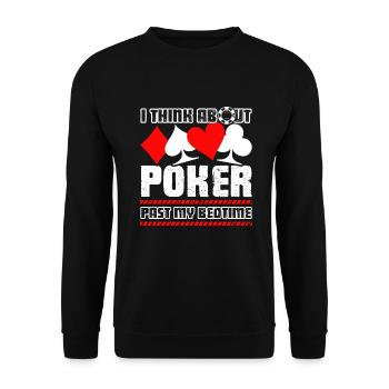 Poker Ich denke an Poker - Unisex Pullover - Schwarz - Vorne - Alina (178cm) & Michal (187cm)