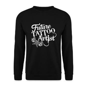 Tatoueur Futur Tatoueur Chemises - Sweat-shirt Unisexe - noir - Devant - Alina (178cm) & Michal (187cm)
