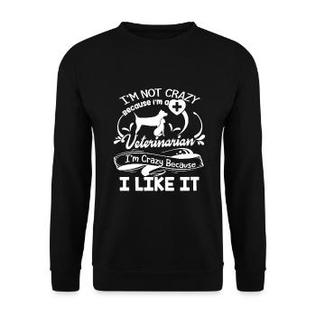 Veterinarian Crazy Veterinarian - Unisex Sweatshirt - black - Front - Alina (178cm) & Michal (187cm)
