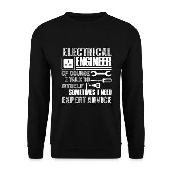 Elektroingenieur Lustiger Elektroingenieur - Unisex Pullover - Schwarz - Vorne - Alina (178cm) & Michal (187cm)