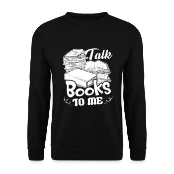 Librarian Talk Books To Librarian - Unisex Sweatshirt - black - Front - Alina (178cm) & Michal (187cm)