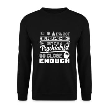 Psychiatre Drôle Psychiatre - Sweat-shirt Unisexe - noir - Devant - Alina (178cm) & Michal (187cm)