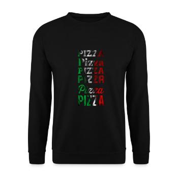 Pizza Retro Vintage Pizza Lover pizzeria Döner - Unisex Pullover - Schwarz - Vorne - Alina (178cm) & Michal (187cm)