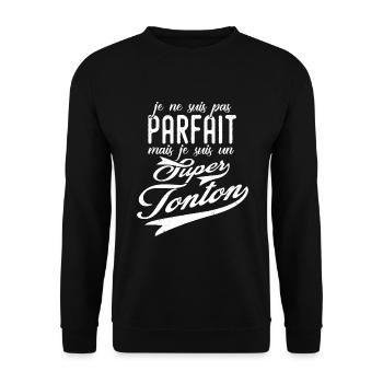 Super tonton cadeau super tonton humour - Sweat-shirt Unisexe - noir - Devant - Alina (178cm) & Michal (187cm)