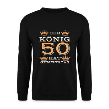König 50 - Unisex Pullover - Schwarz - Vorne - Alina (178cm) & Michal (187cm)