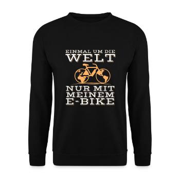 E-Bike - Unisex Pullover - Schwarz - Vorne - Alina (178cm) & Michal (187cm)