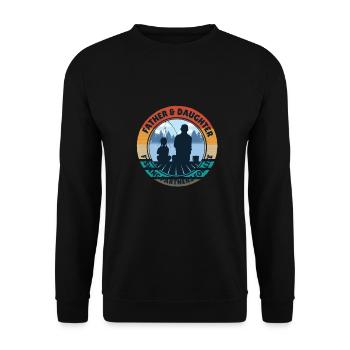 Vater und Tochter - Unisex Pullover - Schwarz - Vorne - Alina (178cm) & Michal (187cm)