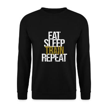 Manger la répétition du train de sommeil - Sweat-shirt Unisexe - noir - Devant - Alina (178cm) & Michal (187cm)