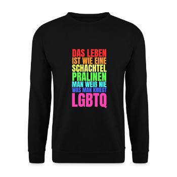 LGBTQ - Unisex Pullover - Schwarz - Vorne - Alina (178cm) & Michal (187cm)