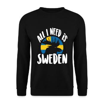 Tout ce dont j’ai besoin, c’est de la Suède - Sweat-shirt Unisexe - noir - Devant - Alina (178cm) & Michal (187cm)
