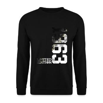 63E ANNIVERSAIRE ÉDITION LIMITÉE 1963 - Sweat-shirt Unisexe - noir - Devant - Alina (178cm) & Michal (187cm)