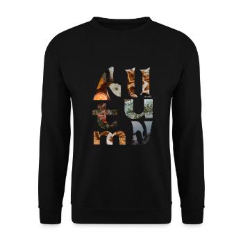 autumn | Herbst | Jahreszeit - Unisex Pullover - Schwarz - Vorne - Alina (178cm) & Michal (187cm)