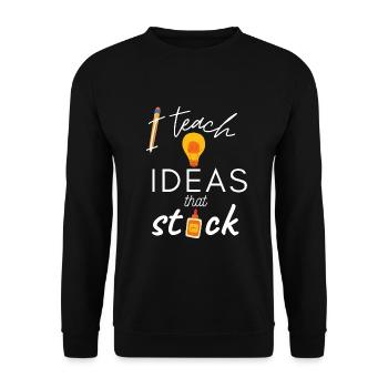 Teacher Design - I teach Ideas that stick - Unisex Sweatshirt - black - Front - Alina (178cm) & Michal (187cm)