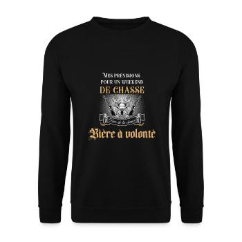 Vêtement pour chasseur ,mes prévisions de chasse - Sweat-shirt Unisexe - noir - Devant - Alina (178cm) & Michal (187cm)