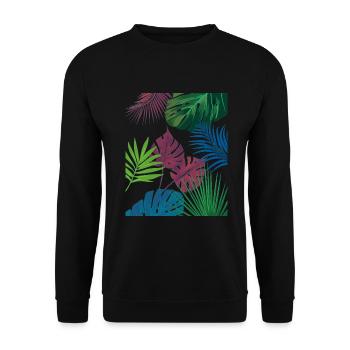 Feuilles vivantes : T-shirt de l’amoureux des plantes - Sweat-shirt Unisexe - noir - Devant - Alina (178cm) & Michal (187cm)