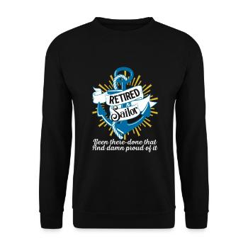 Sailor Proud Retired Sailor - Unisex Sweatshirt - black - Front - Alina (178cm) & Michal (187cm)