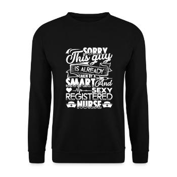 RN Nurse Taken By Sexy Registered Nurse - Unisex Sweatshirt - black - Front - Alina (178cm) & Michal (187cm)