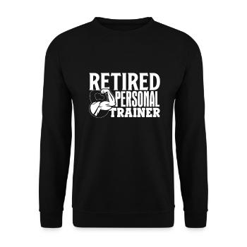 Retired Personal Trainer Personal Trainer - Unisex Sweatshirt - black - Front - Alina (178cm) & Michal (187cm)