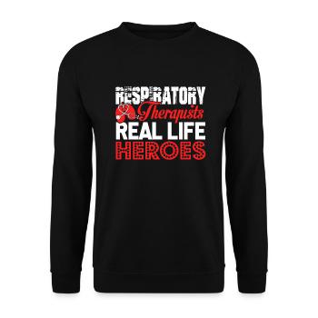 Respiratory Therapist Respiratory Therapist Hero - Unisex Sweatshirt - black - Front - Alina (178cm) & Michal (187cm)