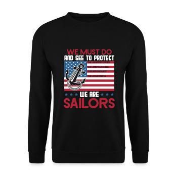 Sailor We Are Sailors - Unisex Sweatshirt - black - Front - Alina (178cm) & Michal (187cm)