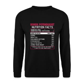 School Psychologist Nutrition Facts - Unisex Sweatshirt - black - Front - Alina (178cm) & Michal (187cm)